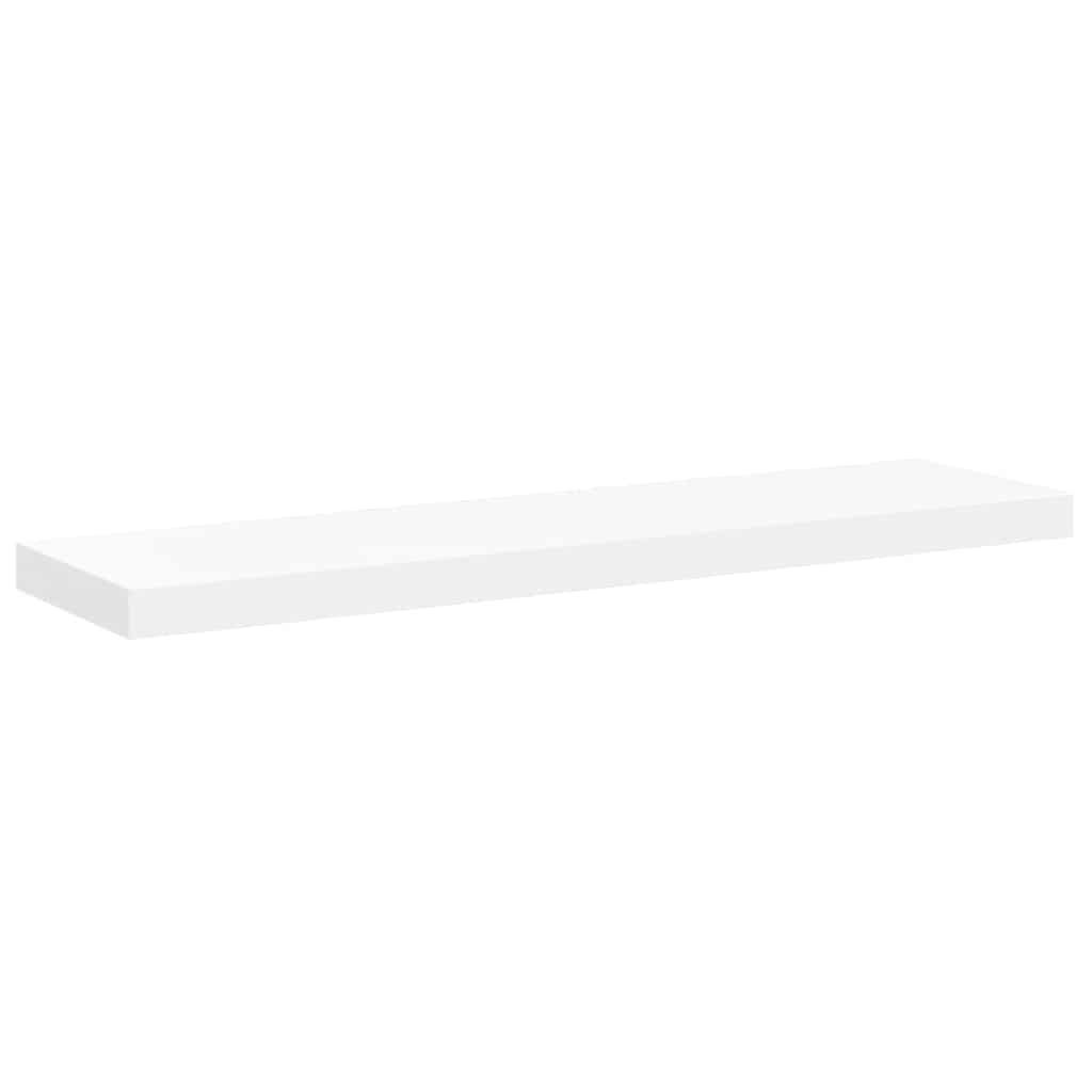 2 db fehér MDF lebegő fali polc 90 x 23,5 x 3,8 cm