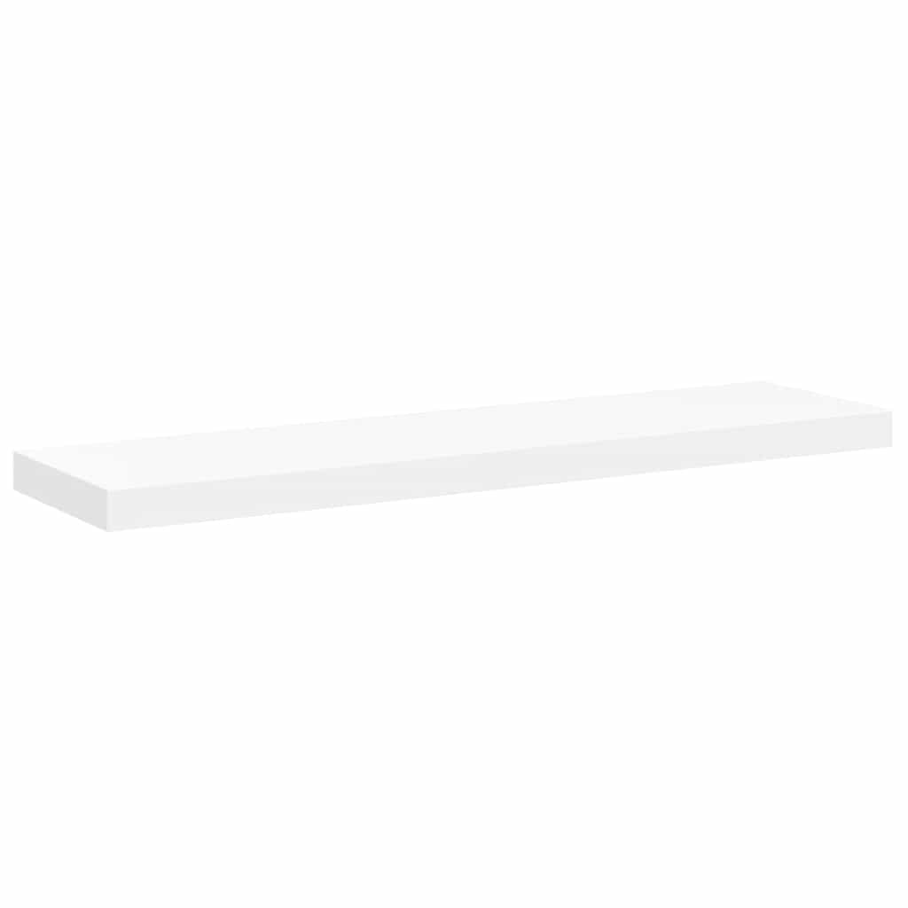 4 db fehér MDF lebegő fali polc 90 x 23,5 x 3,8 cm