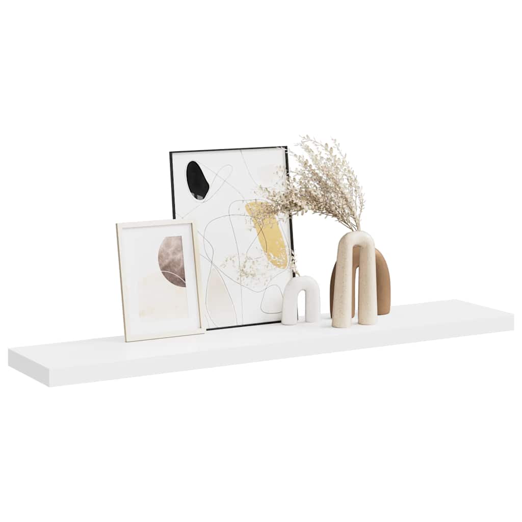 fehér MDF lebegő fali polc 120 x 23,5 x 3,8 cm