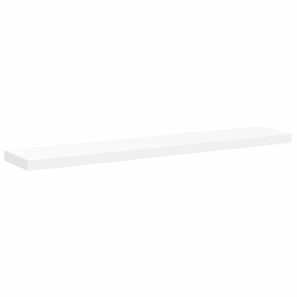 2 db fehér MDF lebegő fali polc 120 x 23,5 x 3,8 cm