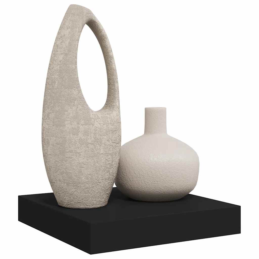 fekete MDF lebegő fali polc 23 x 23,5 x 3,8 cm
