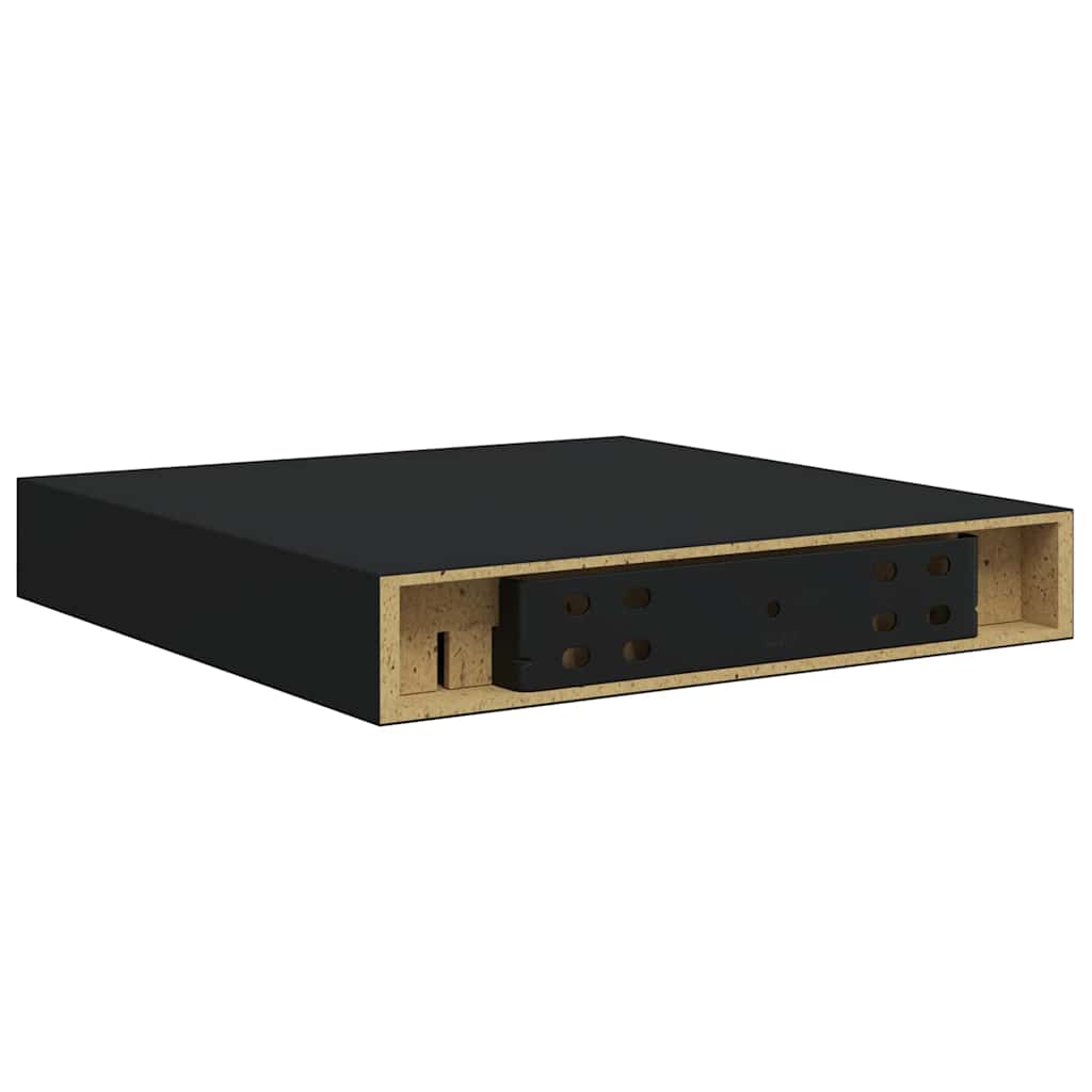 fekete MDF lebegő fali polc 23 x 23,5 x 3,8 cm