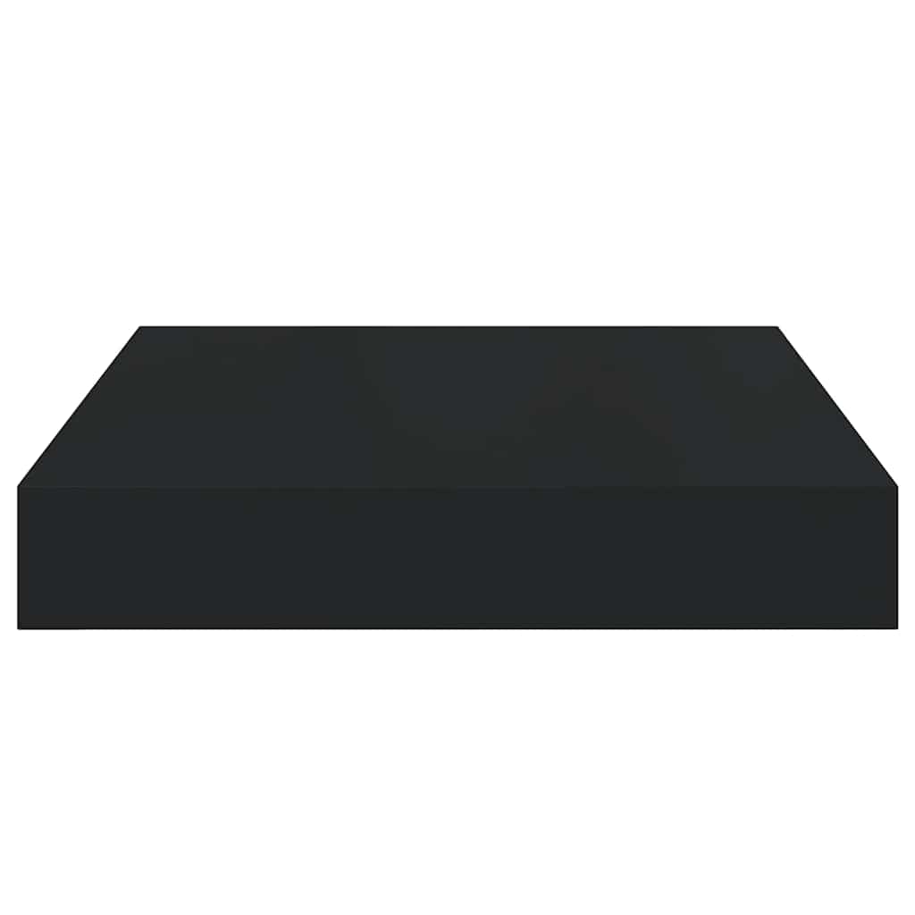 2 db fekete MDF lebegő fali polc 23 x 23,5 x 3,8 cm