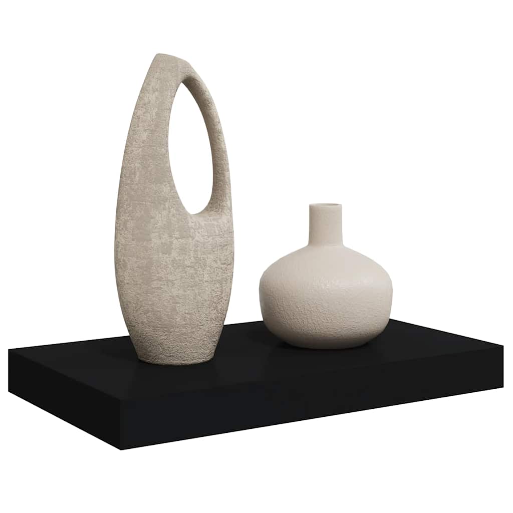 fekete MDF lebegő fali polc 40 x 23,5 x 3,8 cm