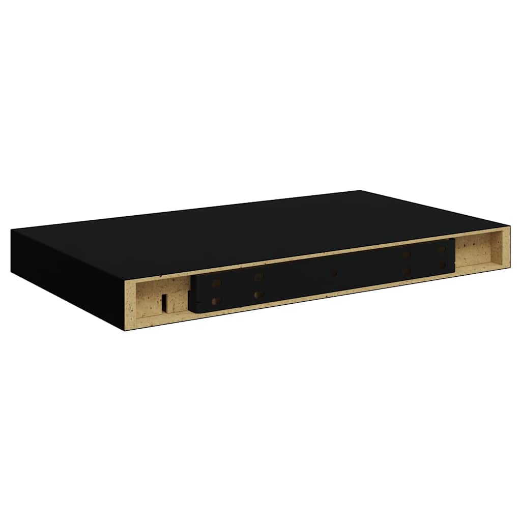 fekete MDF lebegő fali polc 40 x 23,5 x 3,8 cm