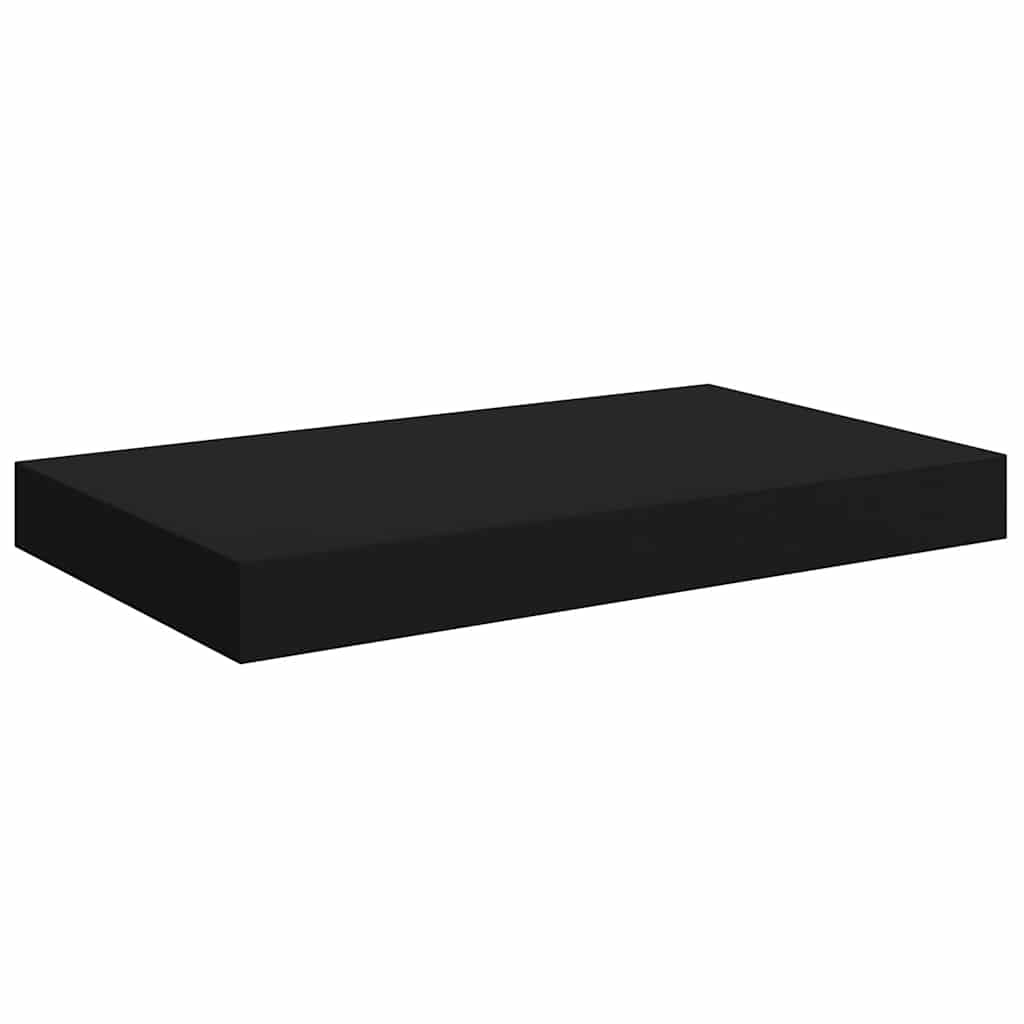 4 db fekete MDF lebegő fali polc 40 x 23,5 x 3,8 cm