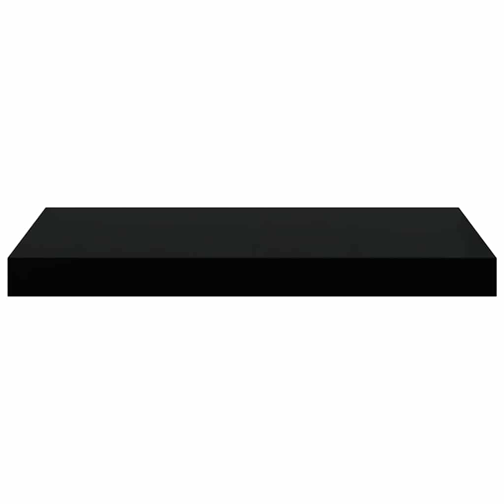 2 db fekete MDF lebegő fali polc 50 x 23,5 x 3,8 cm
