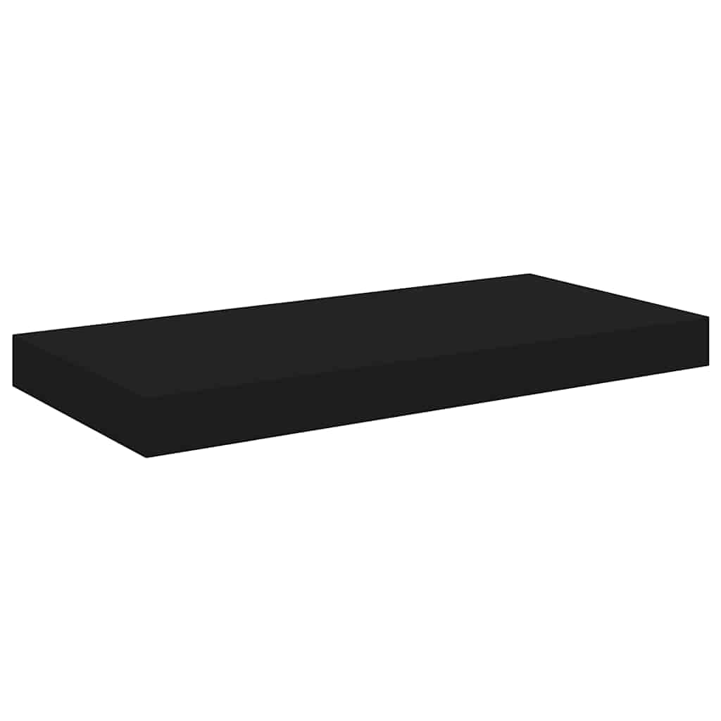 4 db fekete MDF lebegő fali polc 50 x 23,5 x 3,8 cm