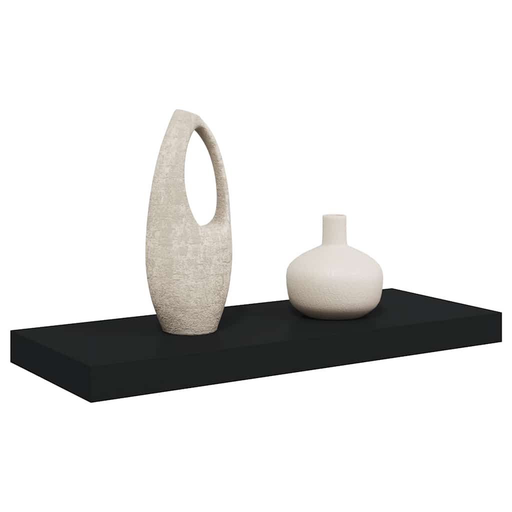 fekete MDF fali polc 60 x 23,5 x 3,8 cm