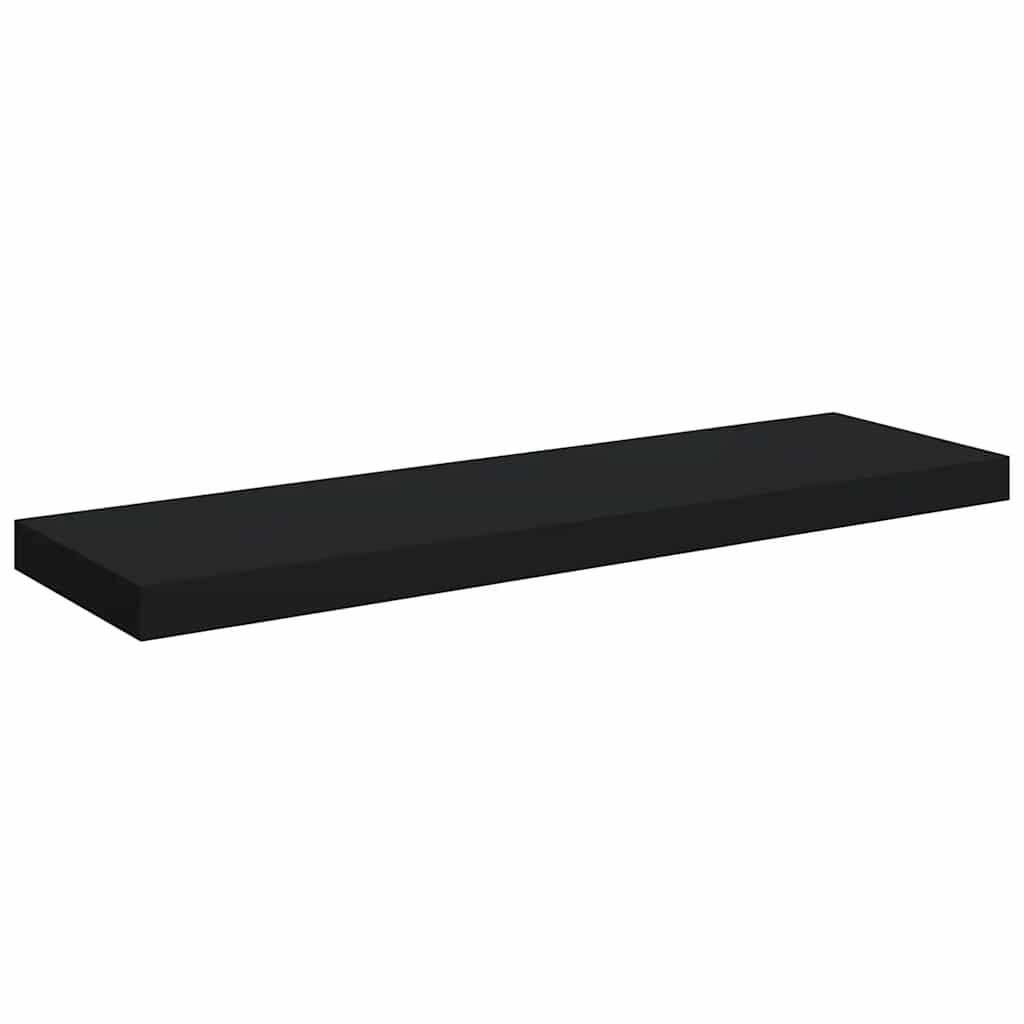 fekete MDF lebegő fali polc 80 x 23,5 x 3,8 cm