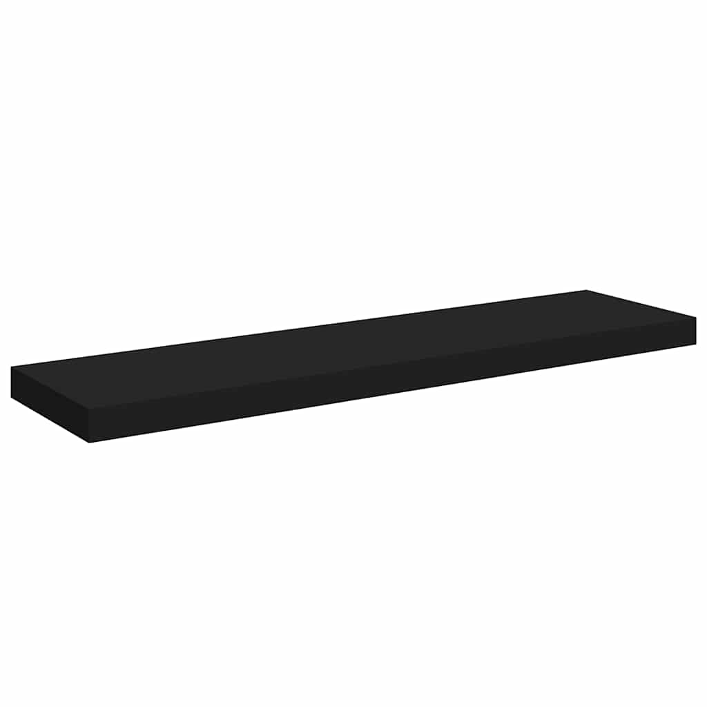 4 db fekete MDF lebegő fali polc 90 x 23,5 x 3,8 cm