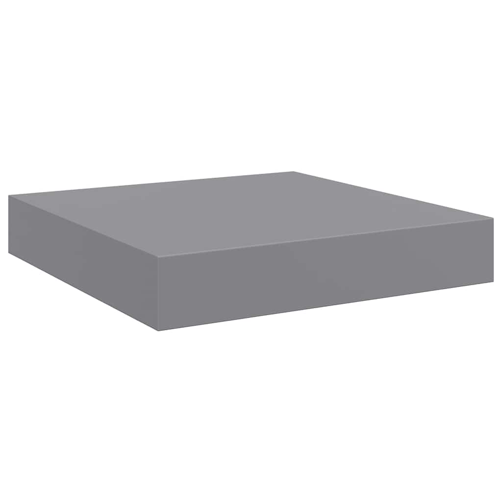 4 db szürke MDF lebegő fali polc 23 x 23,5 x 3,8 cm
