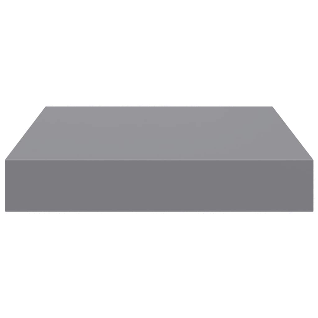 4 db szürke MDF lebegő fali polc 23 x 23,5 x 3,8 cm