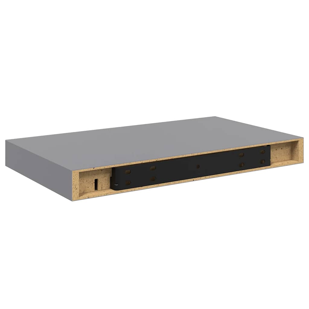 szürke MDF lebegő fali polc 40 x 23,5 x 3,8 cm