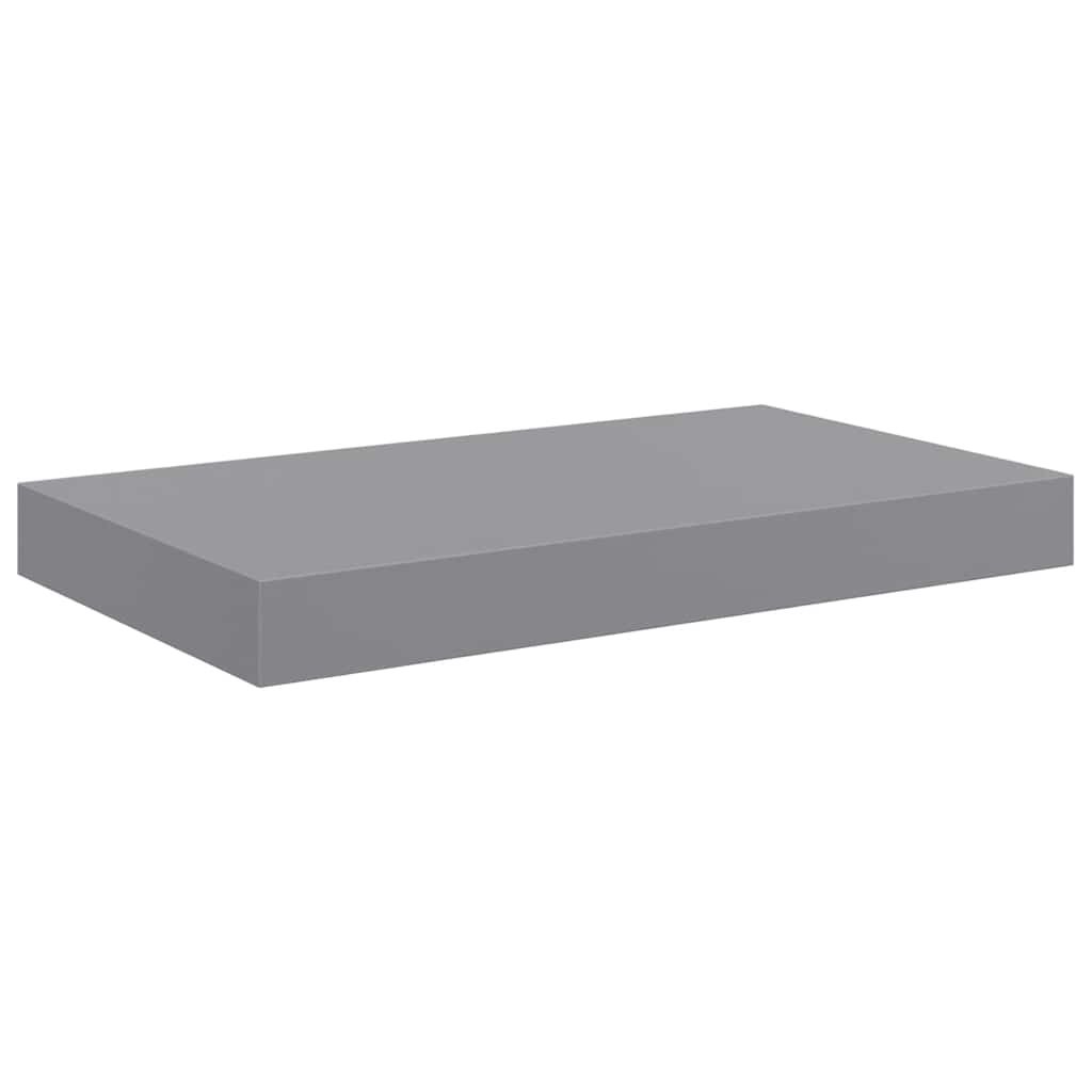 2 db szürke MDF lebegő fali polc 40 x 23,5 x 3,8 cm