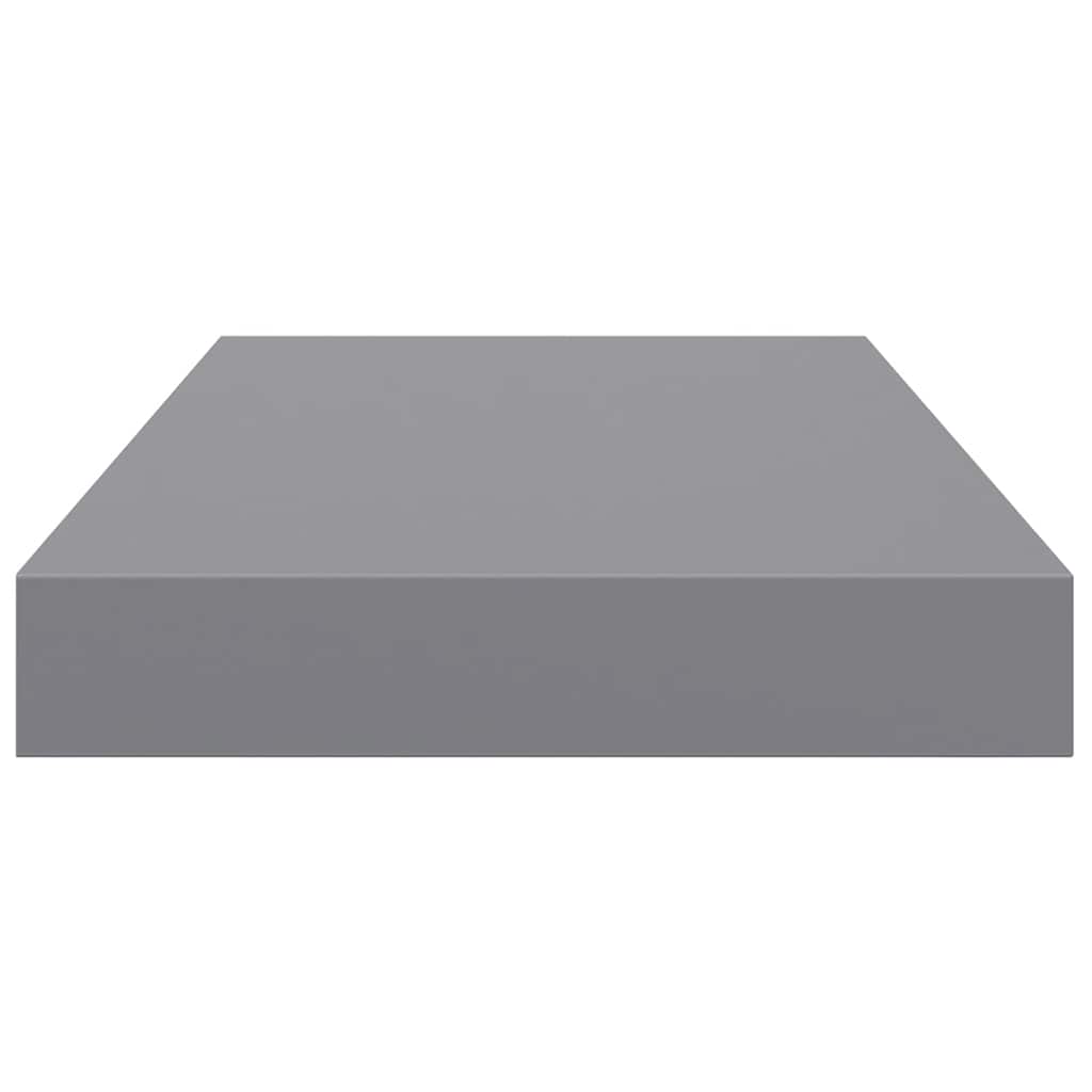 2 db szürke MDF lebegő fali polc 40 x 23,5 x 3,8 cm