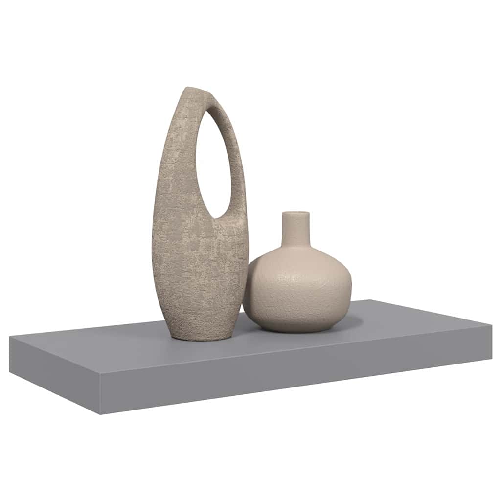 szürke MDF lebegő fali polc 50 x 23,5 x 3,8 cm