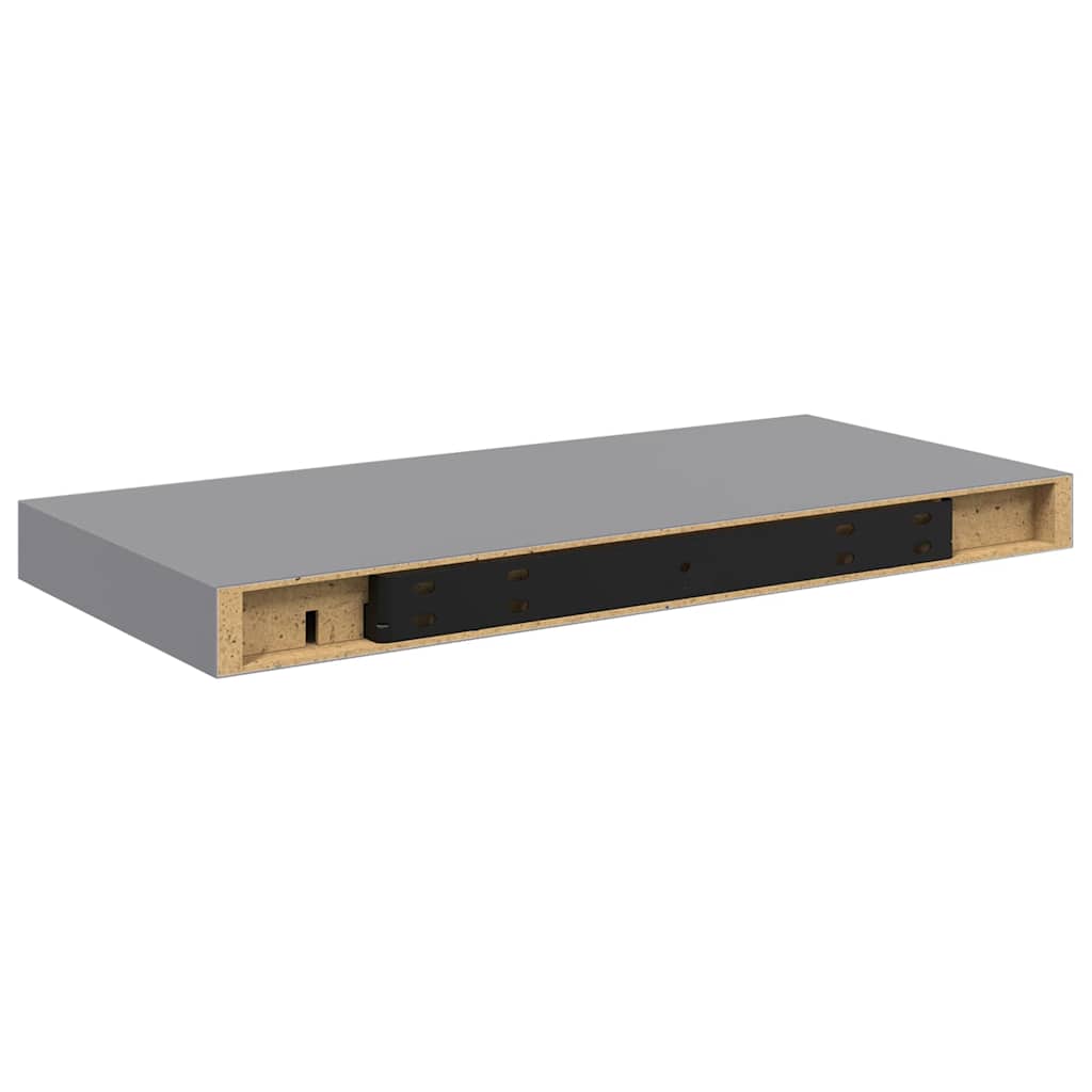 szürke MDF lebegő fali polc 50 x 23,5 x 3,8 cm
