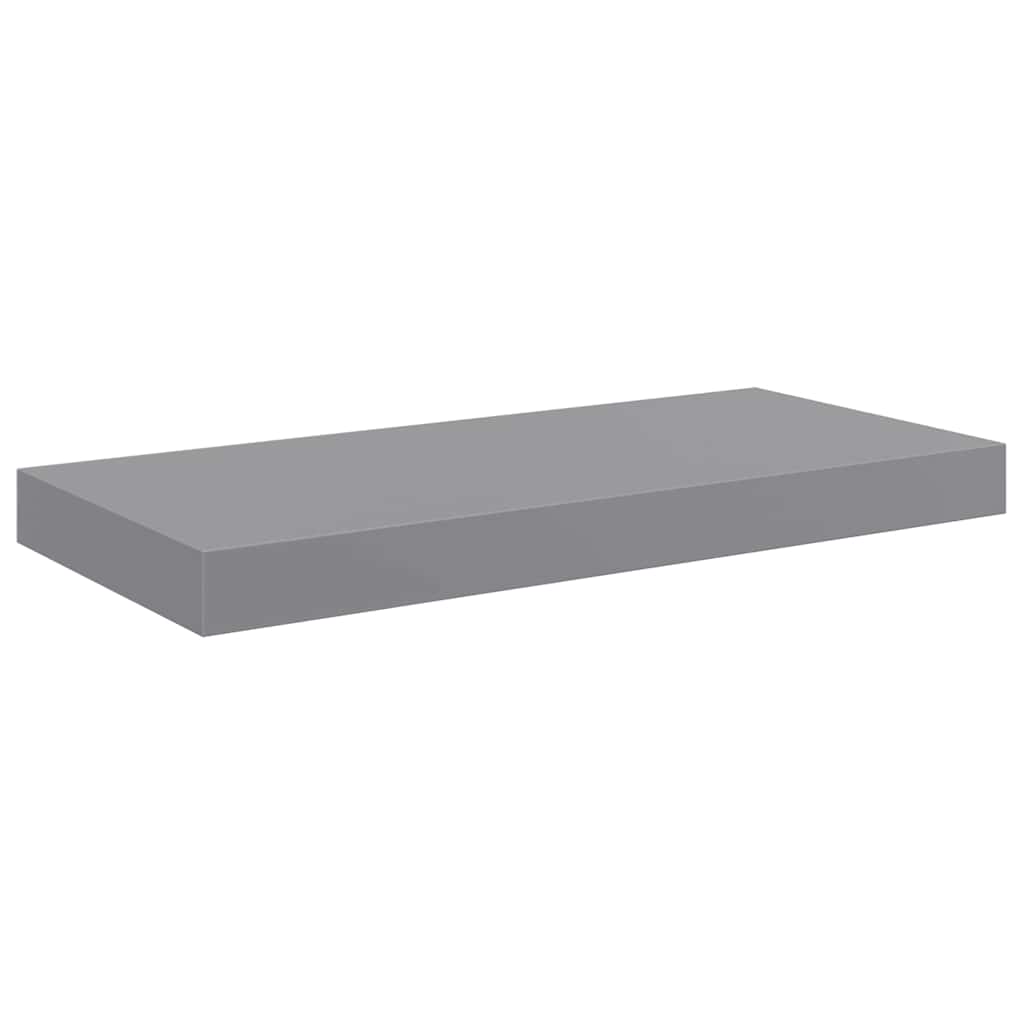 2 db szürke MDF fali polc 50 x 23,5 x 3,8 cm