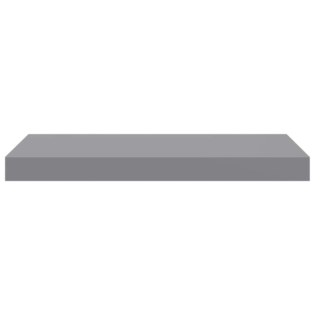 2 db szürke MDF fali polc 50 x 23,5 x 3,8 cm