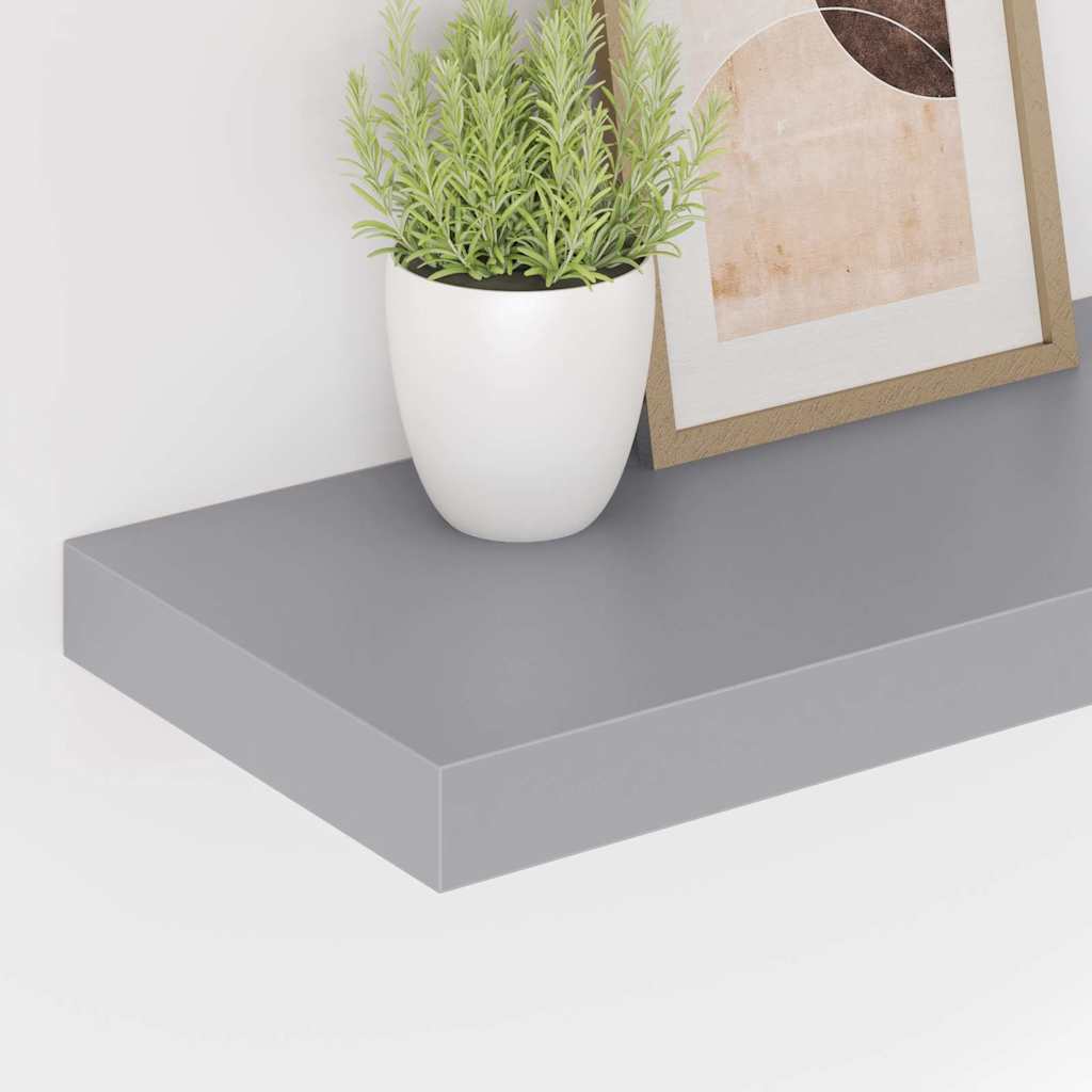 szürke MDF lebegő fali polc 60 x 23,5 x 3,8 cm