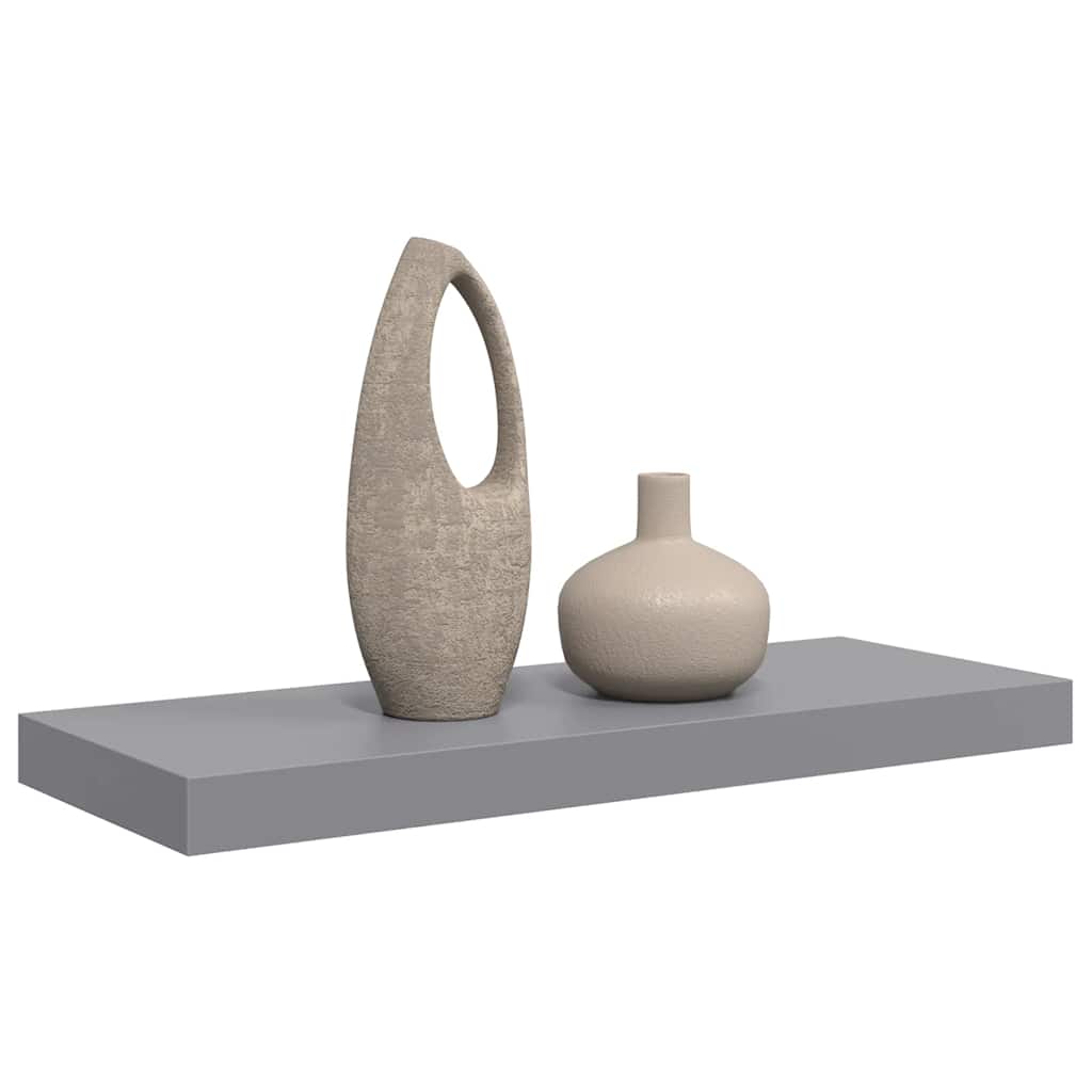 szürke MDF lebegő fali polc 60 x 23,5 x 3,8 cm