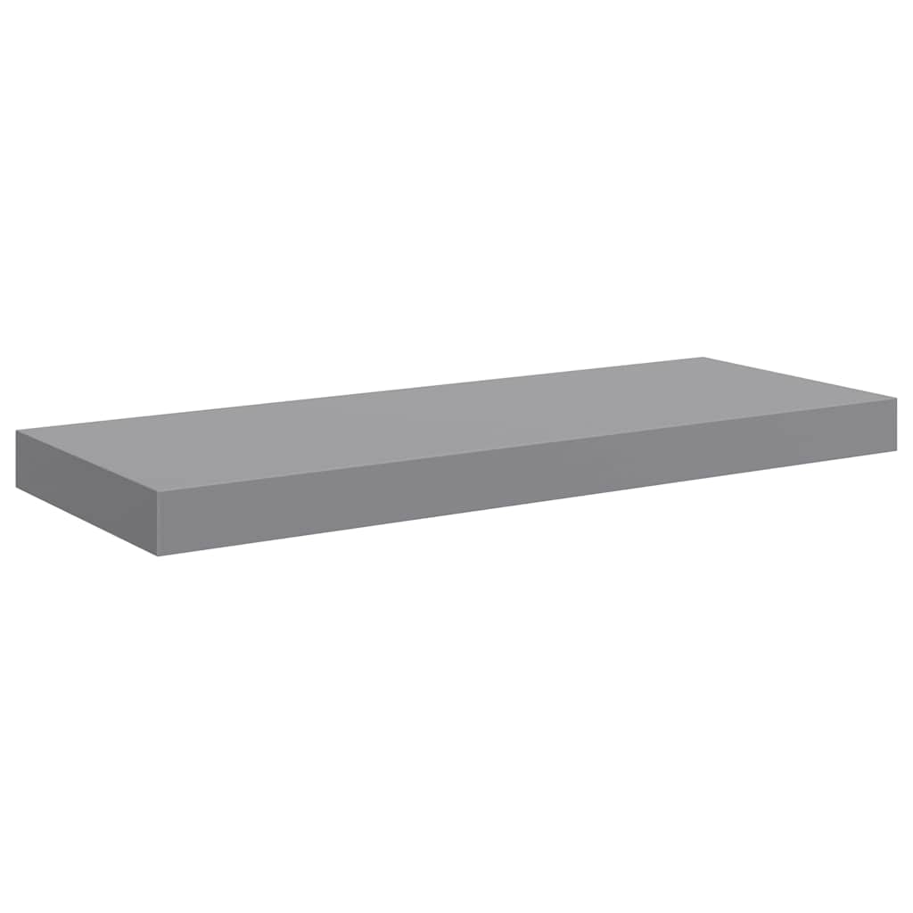 2 db szürke MDF fali polc 60 x 23,5 x 3,8 cm