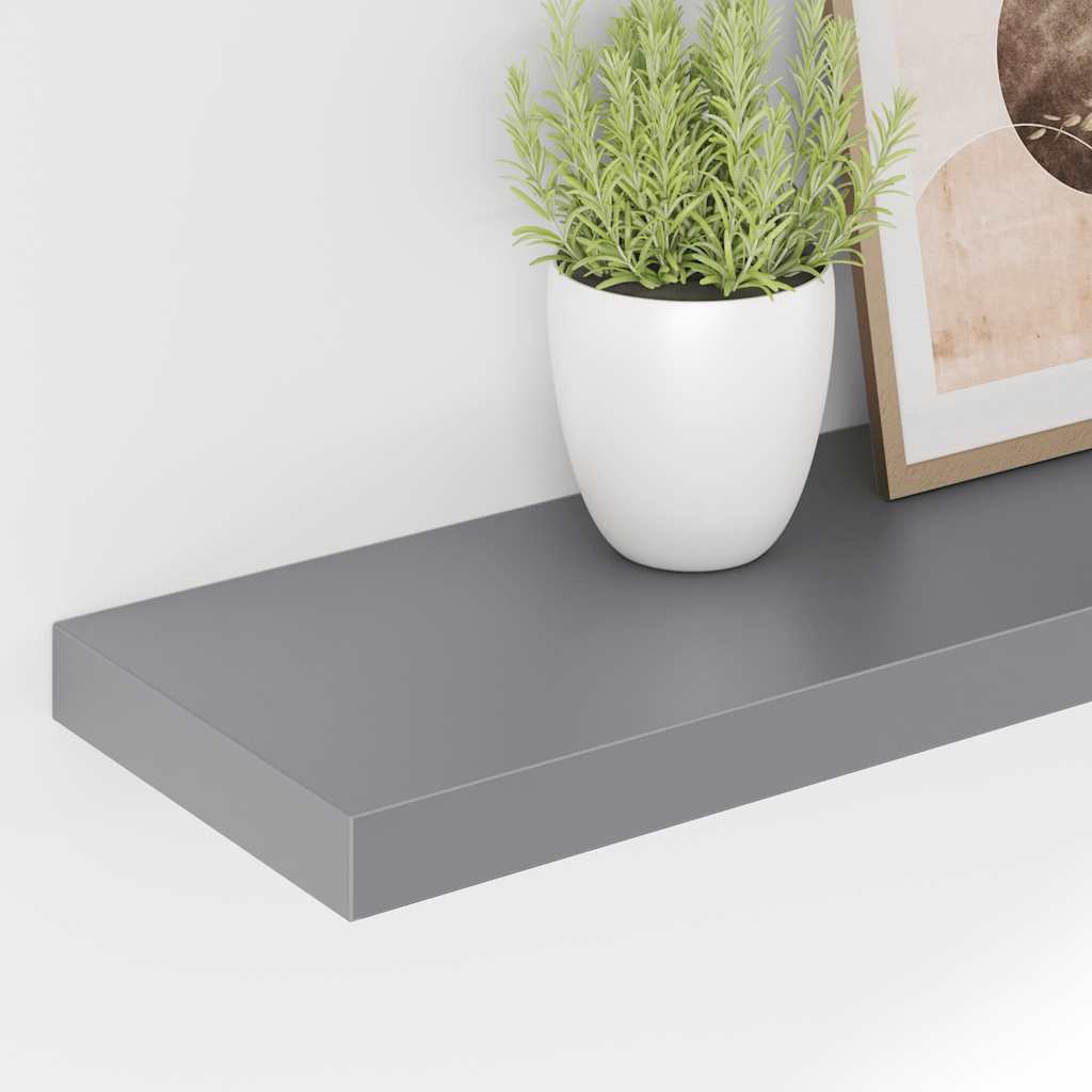szürke MDF lebegő fali polc 80 x 23,5 x 3,8 cm