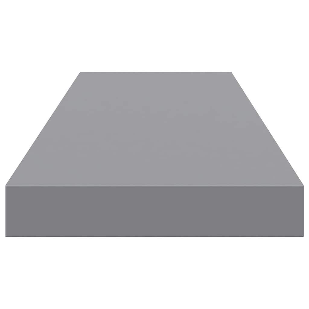 2 db szürke MDF lebegő fali polc 80 x 23,5 x 3,8 cm