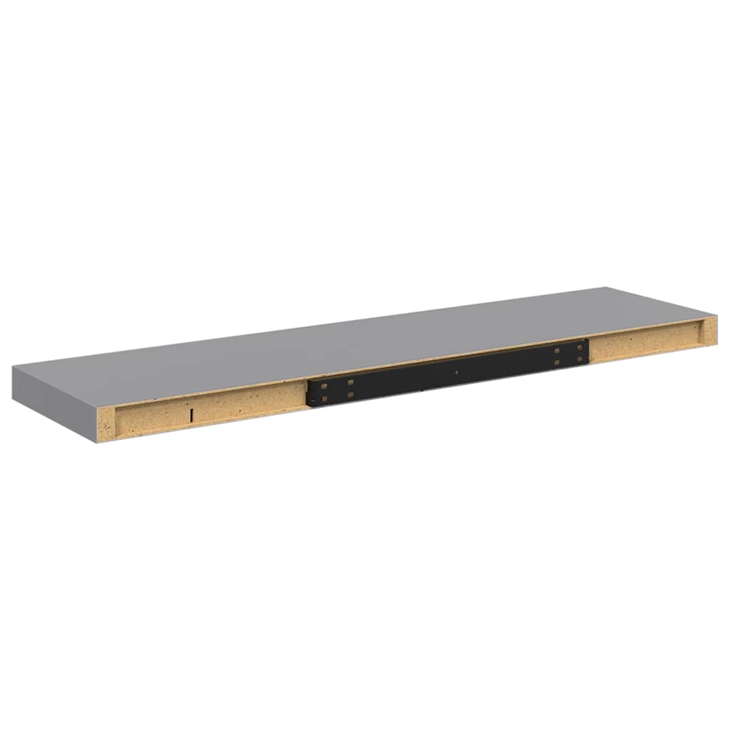 szürke MDF lebegő fali polc 90 x 23,5 x 3,8 cm