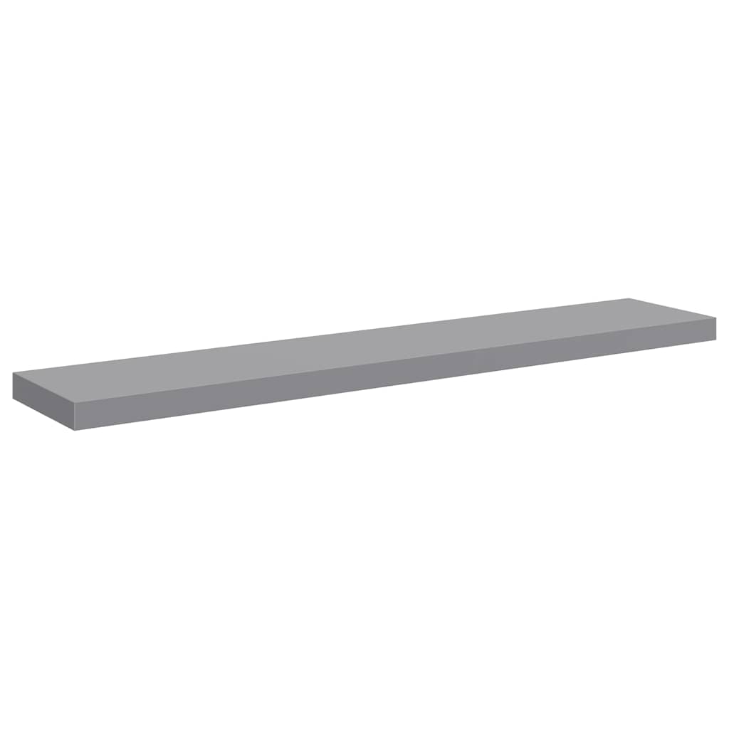 szürke MDF lebegő fali polc 120 x 23,5 x 3,8 cm
