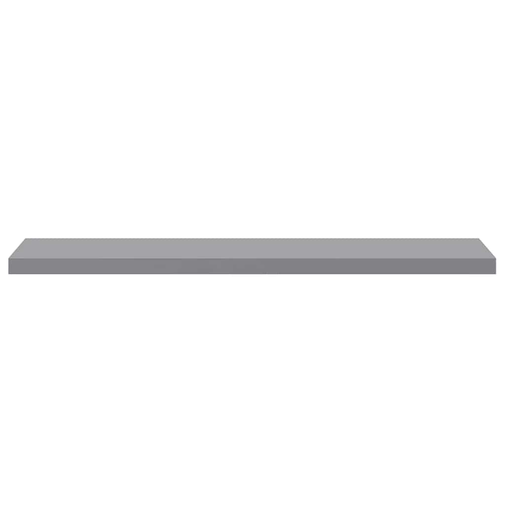 2 db szürke MDF lebegő fali polc 120 x 23,5 x 3,8 cm