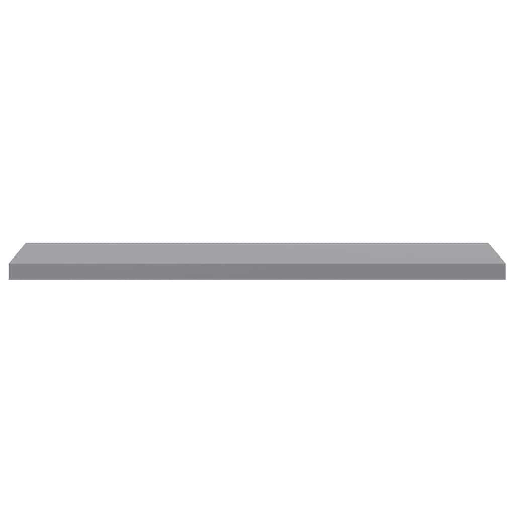 2 db szürke MDF lebegő fali polc 120 x 23,5 x 3,8 cm