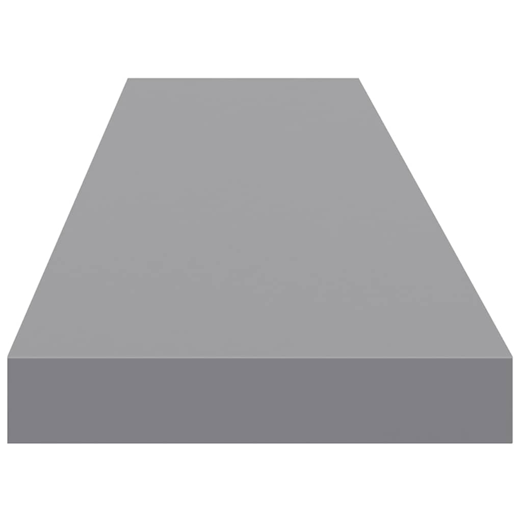 2 db szürke MDF lebegő fali polc 120 x 23,5 x 3,8 cm