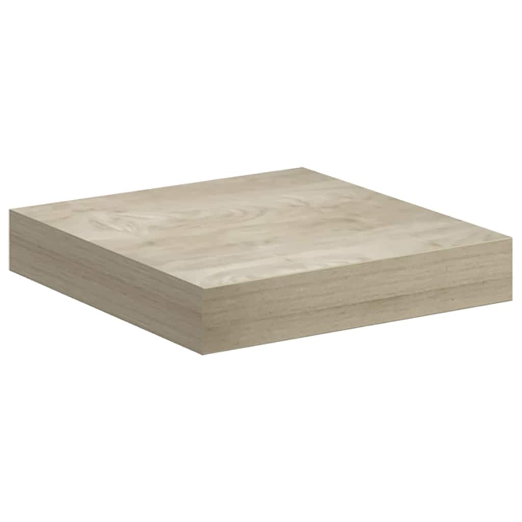 tölgyszínű MDF lebegő fali polc 23 x 23,5 x 3,8 cm