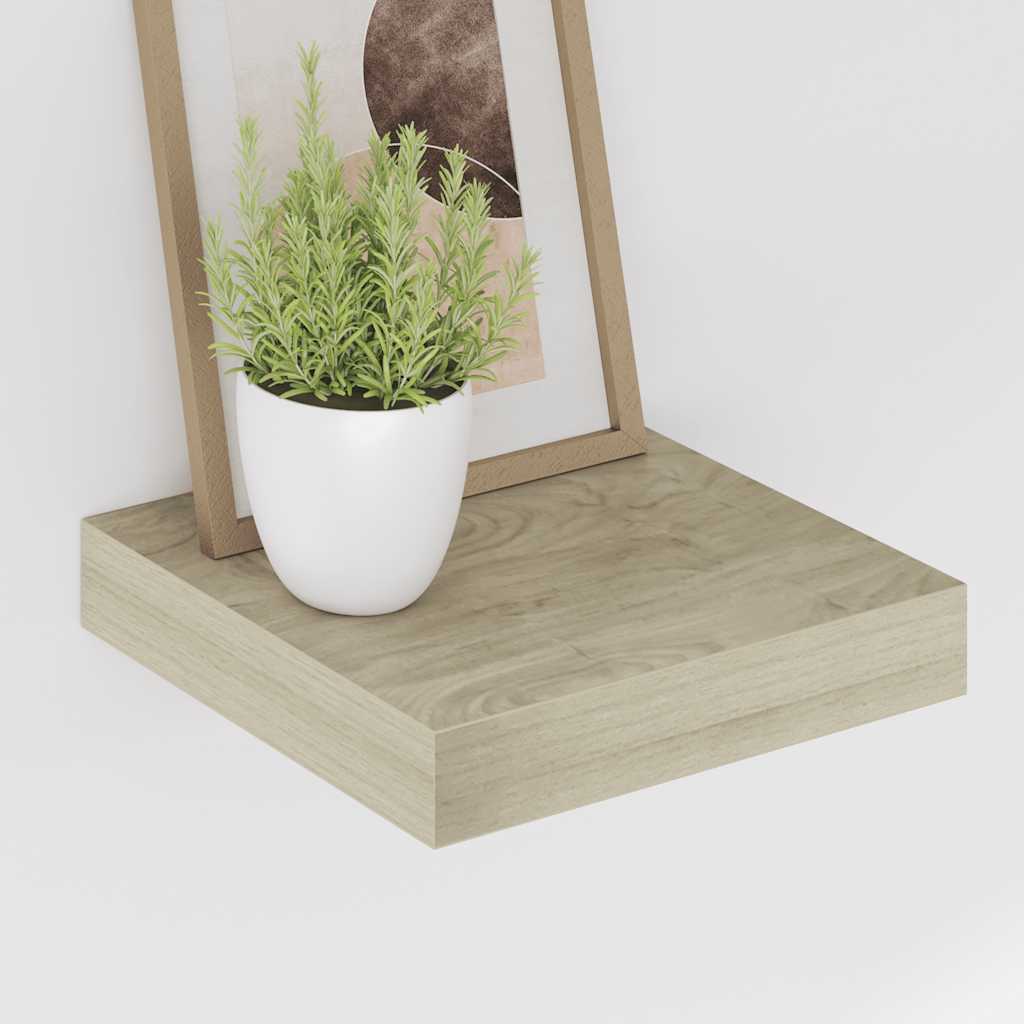 tölgyszínű MDF lebegő fali polc 23 x 23,5 x 3,8 cm