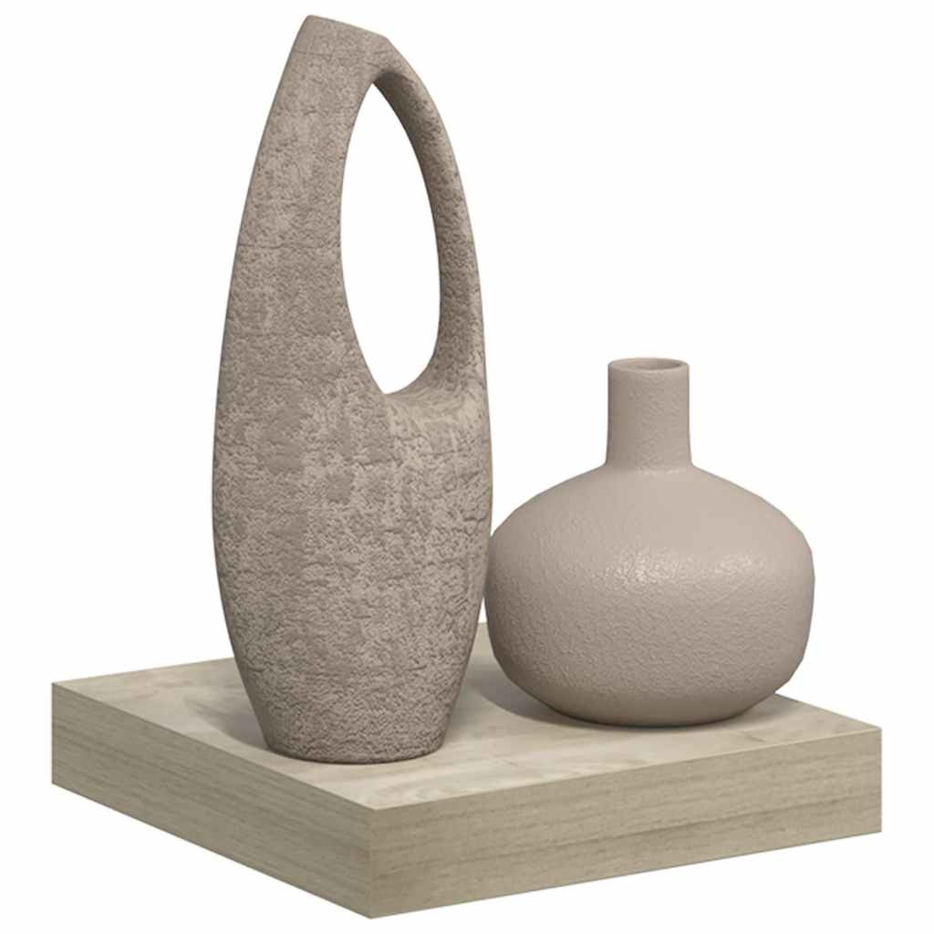 tölgyszínű MDF lebegő fali polc 23 x 23,5 x 3,8 cm