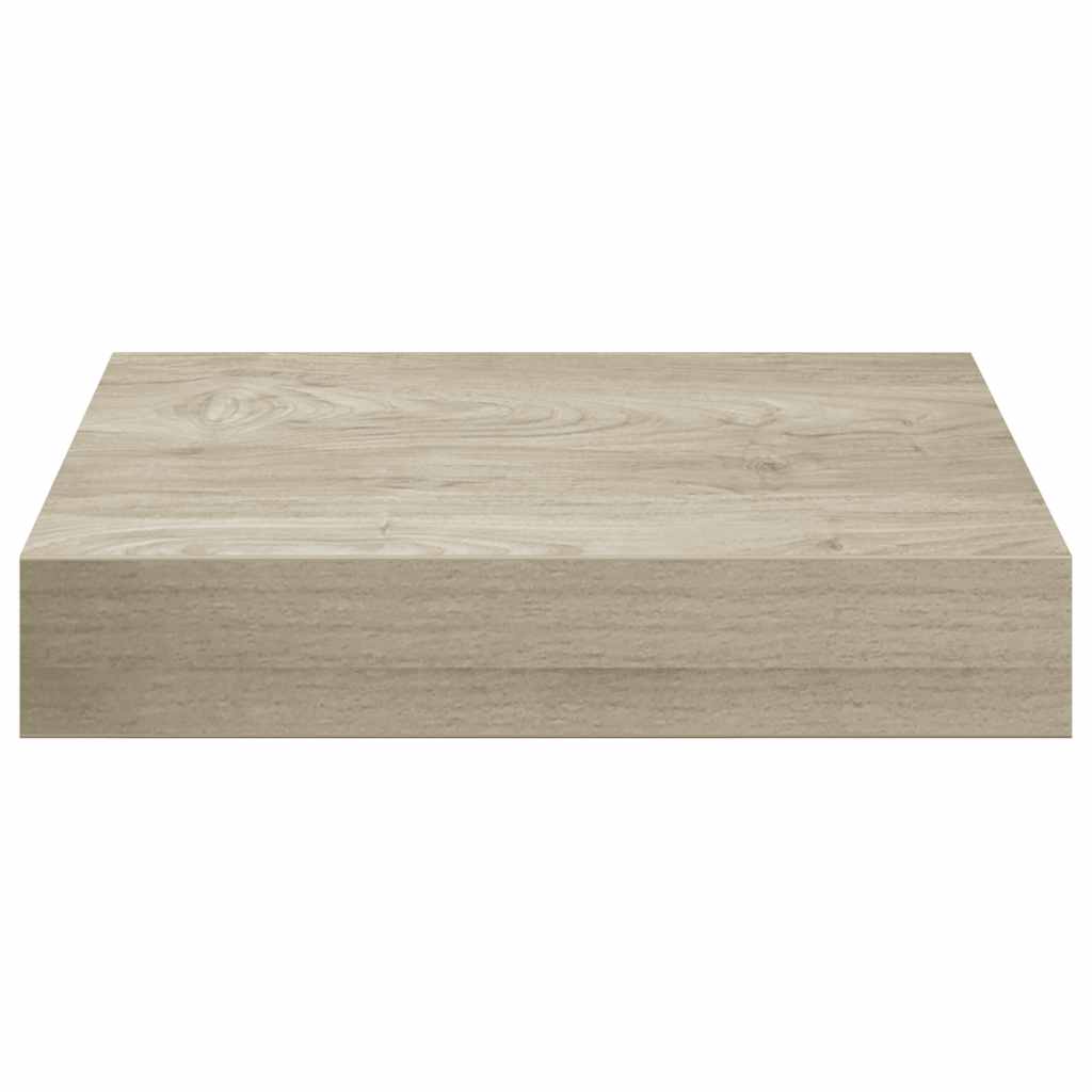 tölgyszínű MDF lebegő fali polc 23 x 23,5 x 3,8 cm