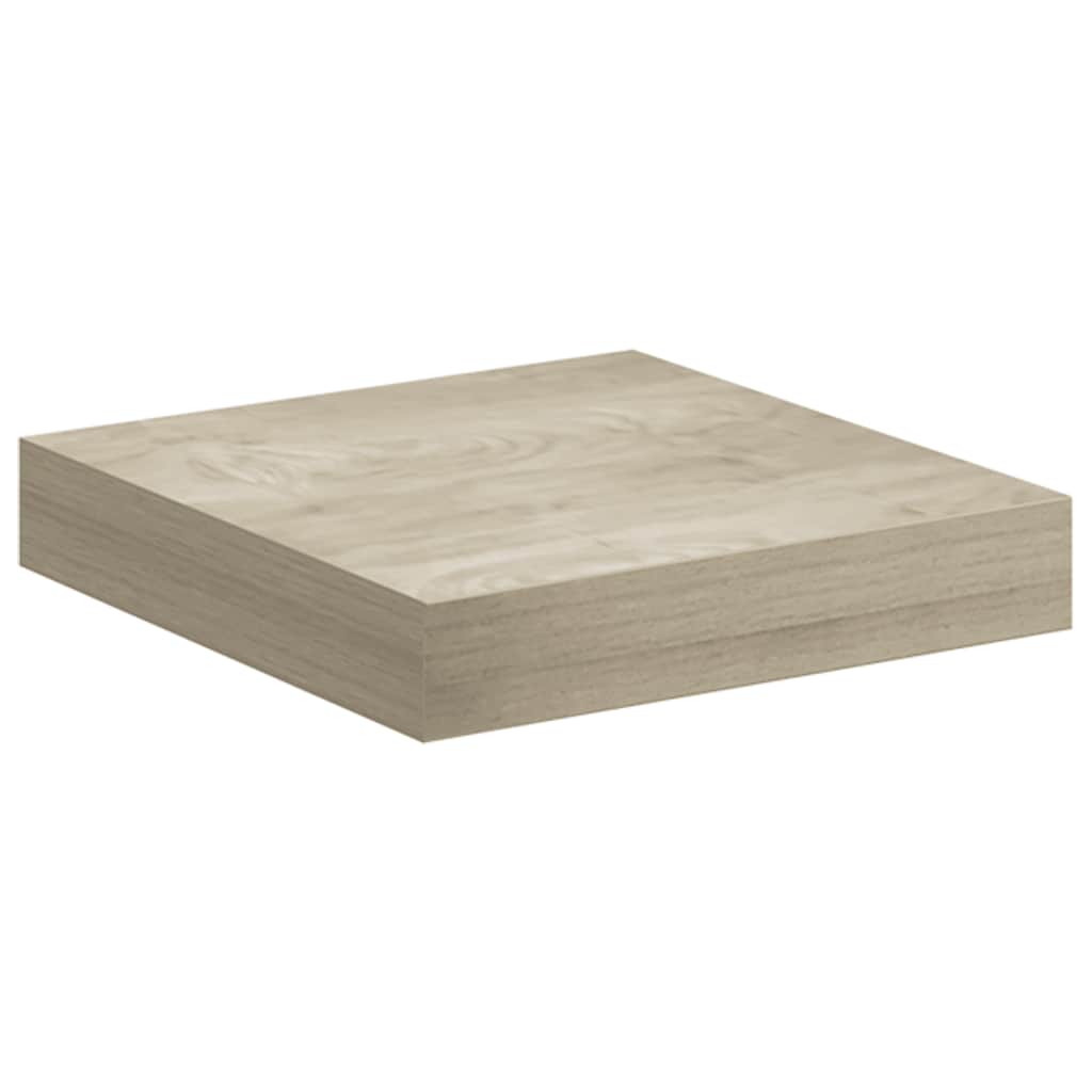 2 db tölgyszínű MDF lebegő fali polc 23 x 23,5 x 3,8 cm