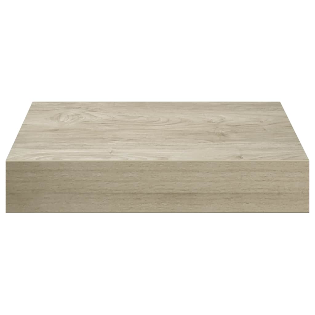 2 db tölgyszínű MDF lebegő fali polc 23 x 23,5 x 3,8 cm