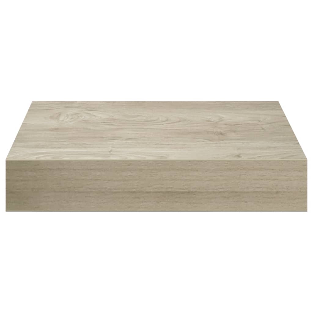 4 db tölgyszínű MDF lebegő fali polc 23 x 23,5 x 3,8 cm