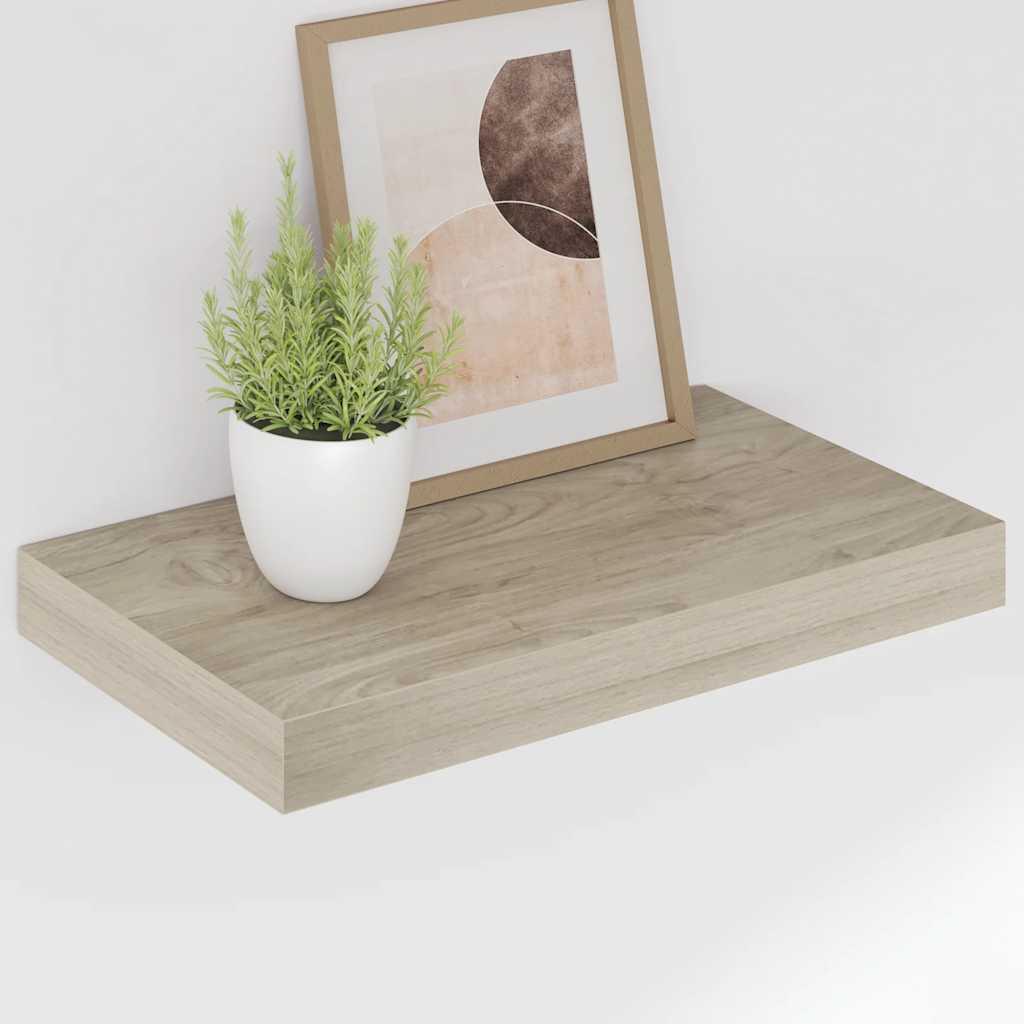 tölgyszínű MDF lebegő fali polc 40 x 23,5 x 3,8 cm