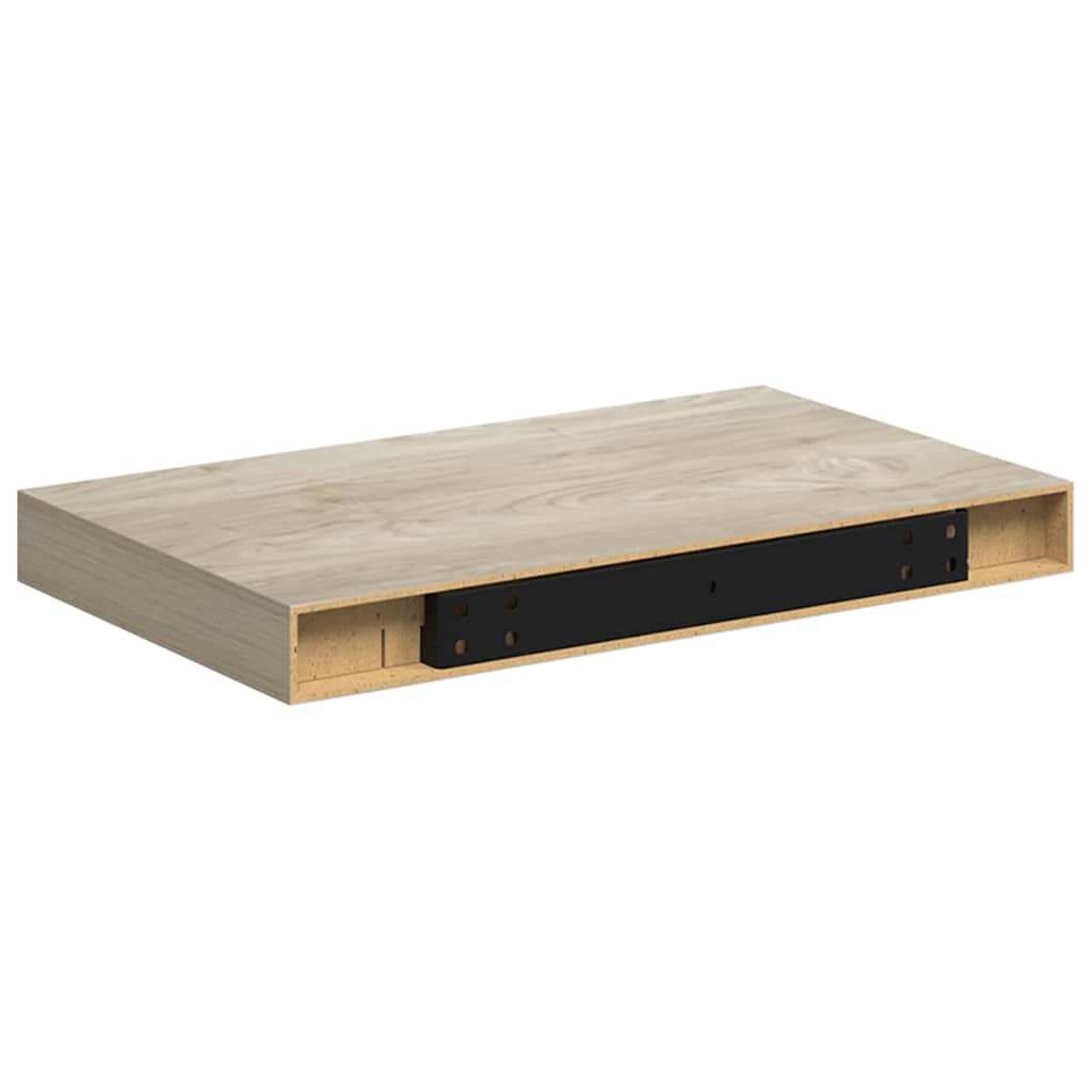 tölgyszínű MDF lebegő fali polc 40 x 23,5 x 3,8 cm
