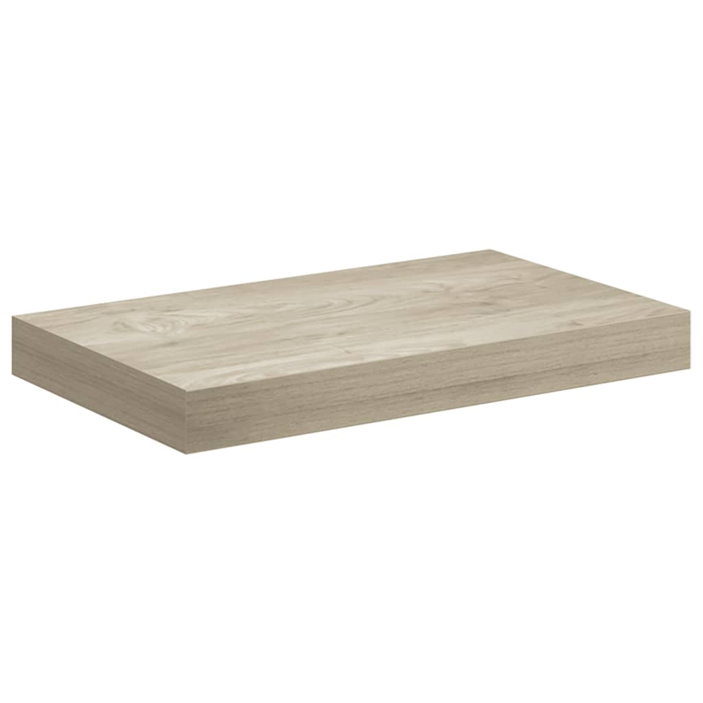 2 db tölgyszínű MDF lebegő fali polc 40 x 23,5 x 3,8 cm