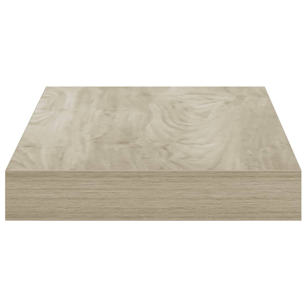2 db tölgyszínű MDF lebegő fali polc 40 x 23,5 x 3,8 cm