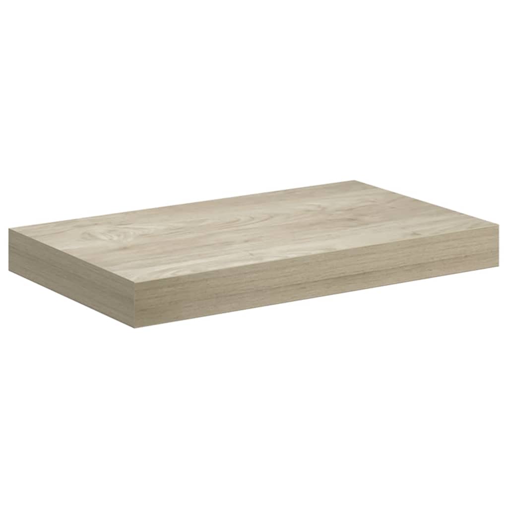 4 db tölgyszínű MDF lebegő fali polc 40 x 23,5 x 3,8 cm