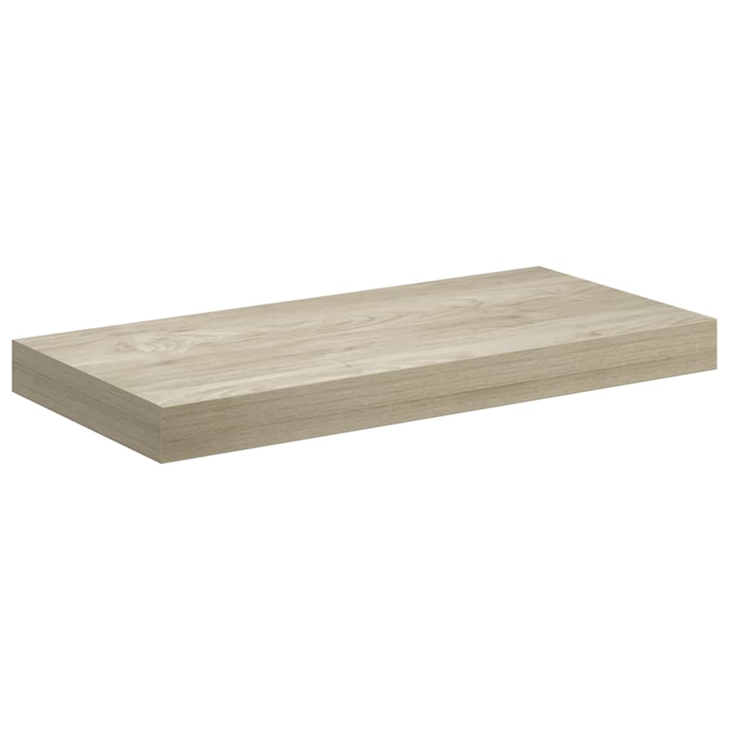 tölgyszínű MDF lebegő fali polc 50 x 23,5 x 3,8 cm