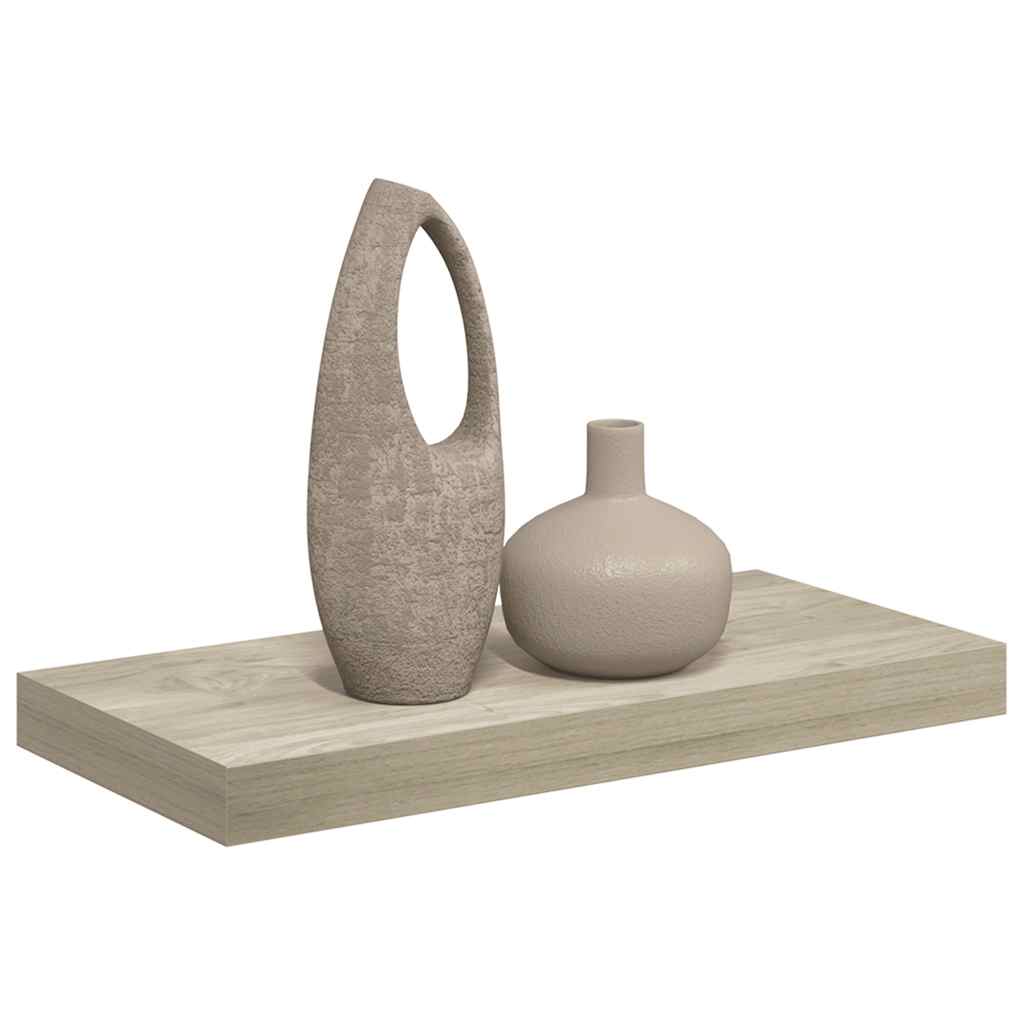tölgyszínű MDF lebegő fali polc 50 x 23,5 x 3,8 cm