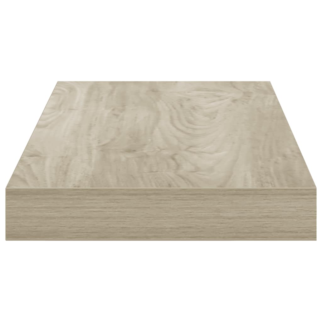 4 db tölgyszínű MDF lebegő fali polc 50 x 23 x 3,8 cm