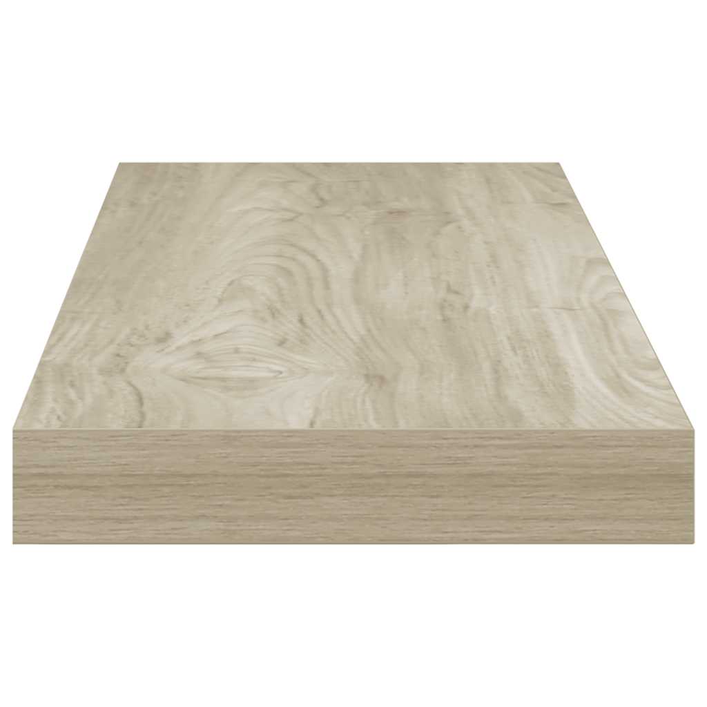 2 db tölgyszínű MDF lebegő fali polc 60 x 23,5 x 3,8 cm